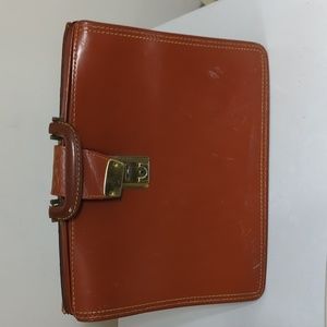 Leather folding briefcase vintage